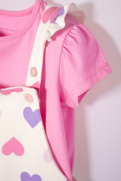 LITTLEMIC MULTICOLOR OVERALL DRESS FOR GIRLS 2T TO 5T