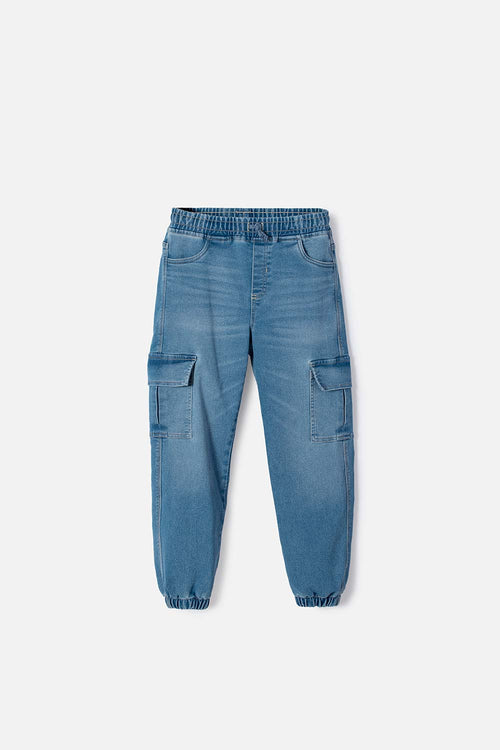BLUE DRAWSTRING JOGGERS FOR BOYS