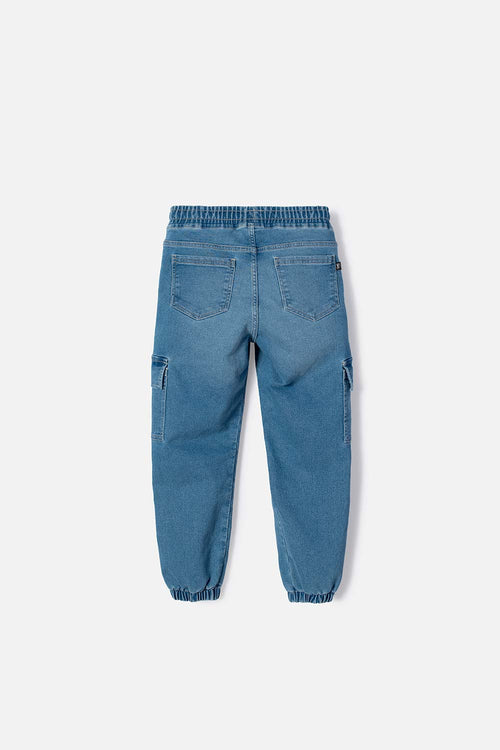 BLUE DRAWSTRING JOGGERS FOR BOYS