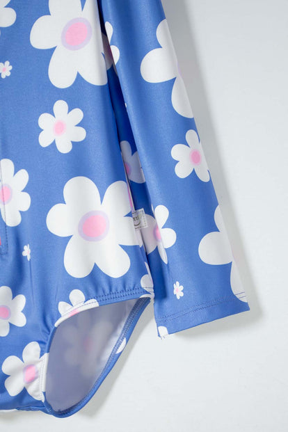 VESTIDO DE BAÑO DE LITTLEMIC MANGA LARGA MULTICOLOR PARA NIÑA 2T A 6T