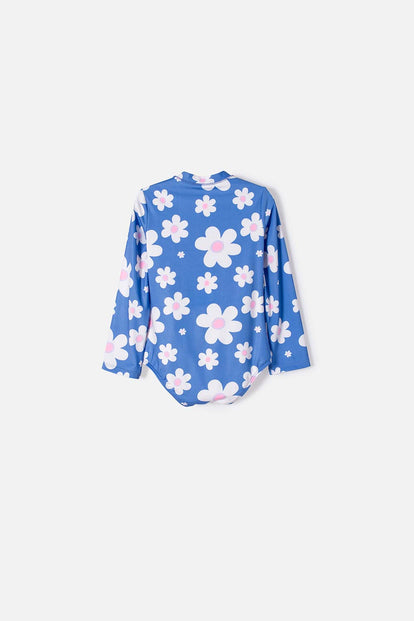 VESTIDO DE BAÑO DE LITTLEMIC MANGA LARGA MULTICOLOR PARA NIÑA 2T A 6T