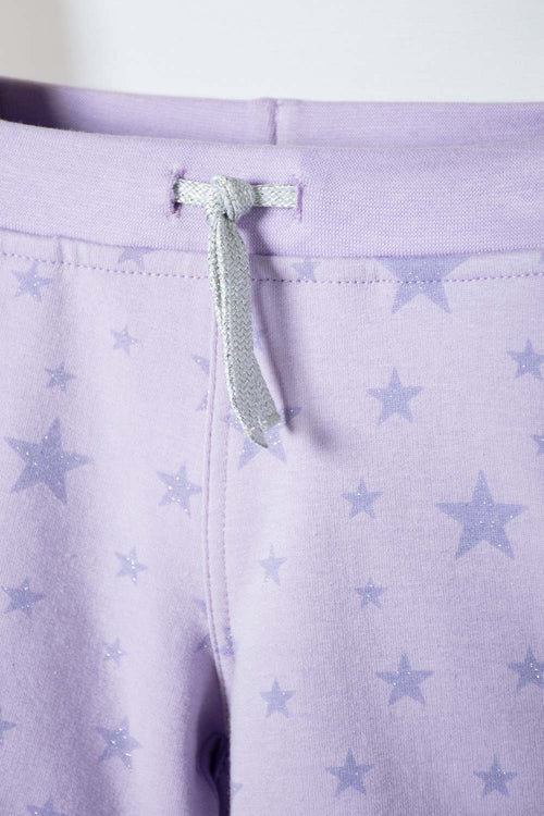 LITTLEMIC LAVENDER DRAWSTRING SHORTS FOR GIRLS 2T TO 5T