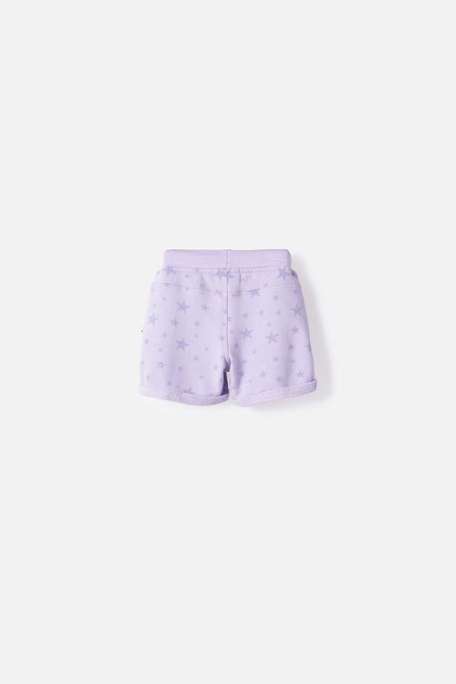 LITTLEMIC LAVENDER DRAWSTRING SHORTS FOR GIRLS 2T TO 5T