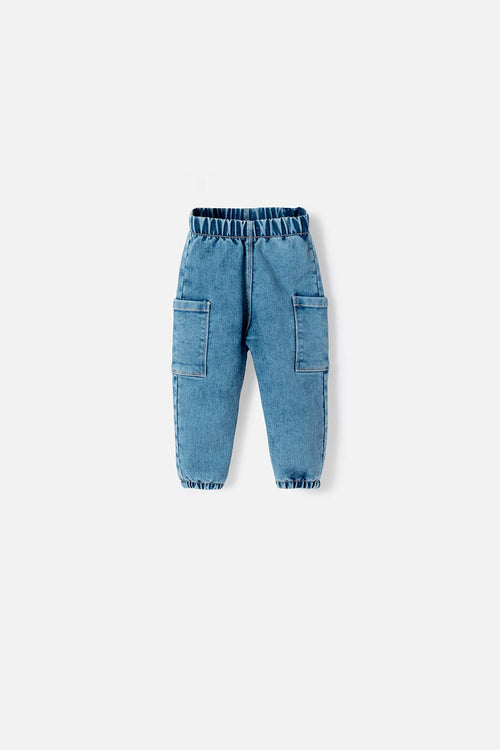 LITTLEMIC JOGGER ELASTIC WAIST BLUE FOR BABY GIRL