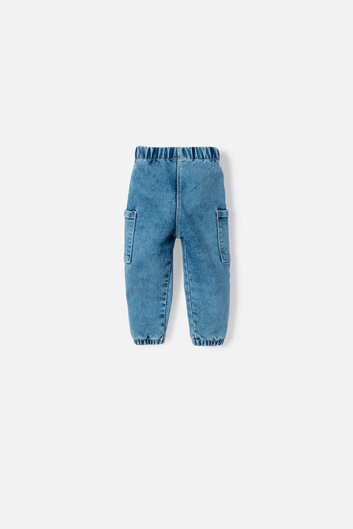 LITTLEMIC JOGGER ELASTIC WAIST BLUE FOR BABY GIRL