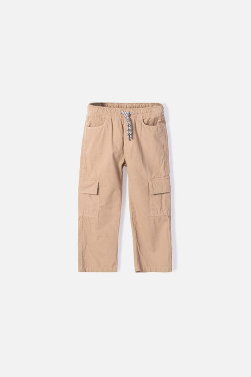 LITTLEMIC KHAKI DRAWSTRING JOGGERS FOR BOYS 2T TO 5T