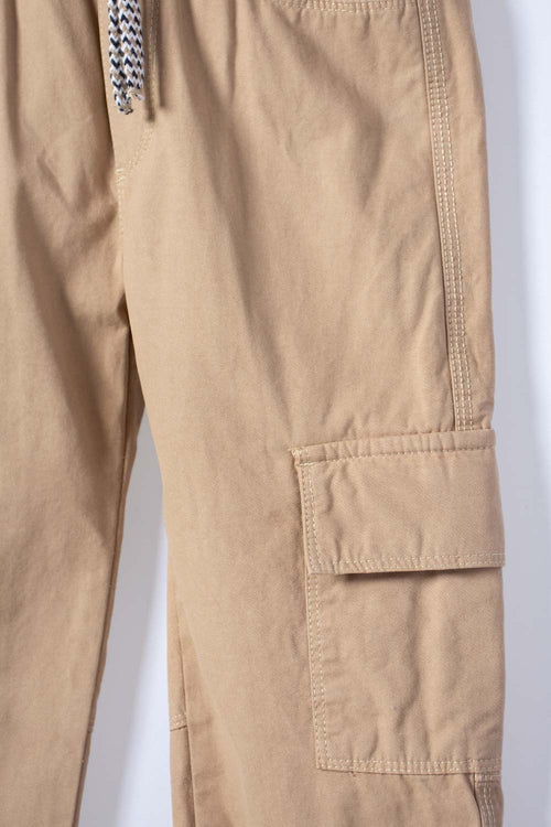 LITTLEMIC KHAKI DRAWSTRING JOGGERS FOR BOYS 2T TO 5T