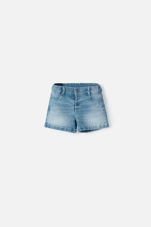 LITTLEMIC SHORTS WITH POCKETS BLUE FOR GIRLS 2T TO 5T