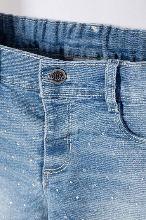 LITTLEMIC SHORTS WITH POCKETS BLUE FOR GIRLS 2T TO 5T