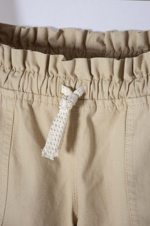 LITTLEMIC DRAWSTRING KHAKI SHORTS FOR GIRLS 2T TO 5T