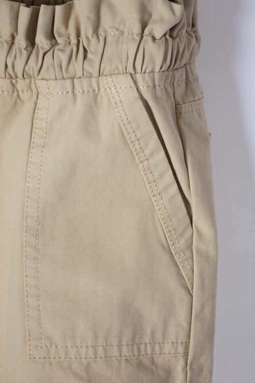 LITTLEMIC DRAWSTRING KHAKI SHORTS FOR GIRLS 2T TO 5T
