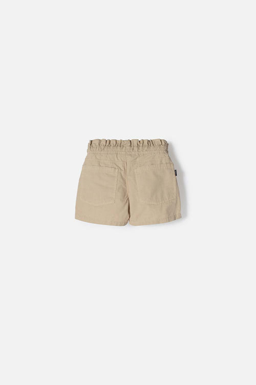 LITTLEMIC DRAWSTRING KHAKI SHORTS FOR GIRLS 2T TO 5T