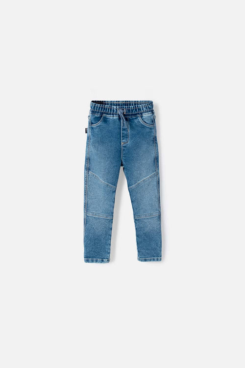 LITTLEMIC BLUE DRAWSTRING JOGGERS FOR BOYS 2T TO 5T