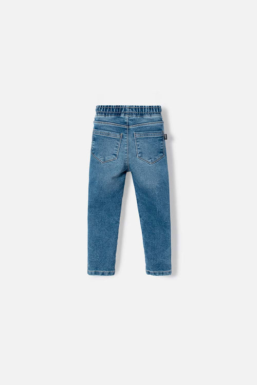 LITTLEMIC BLUE DRAWSTRING JOGGERS FOR BOYS 2T TO 5T