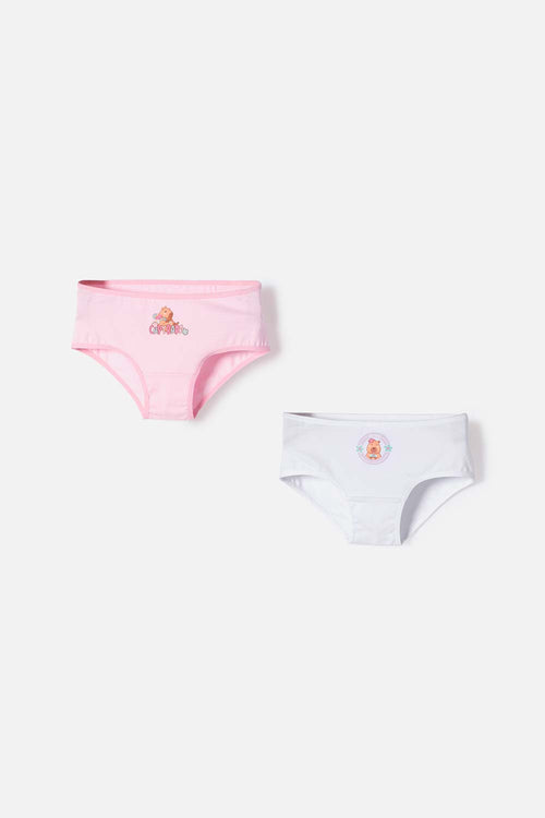 PACK X2 GIRLS' PINK AND WHITE CAPYBARA PANTIES