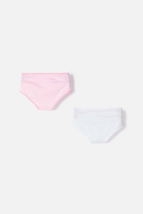 PACK X2 GIRLS' PINK AND WHITE CAPYBARA PANTIES