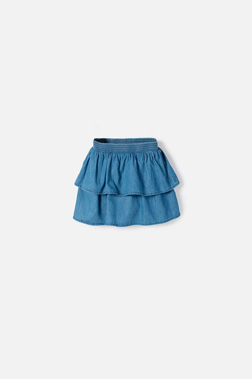 LITTLEMIC SKIRT WITH BLUE BOLERO FOR GIRLS 2T TO 5T
