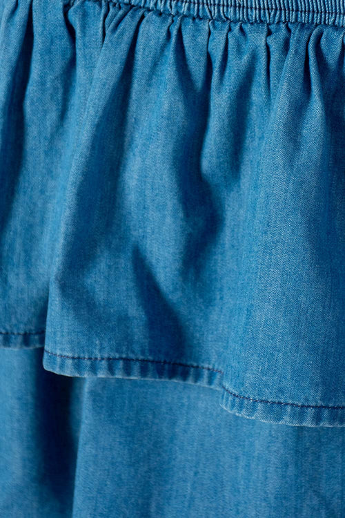 LITTLEMIC SKIRT WITH BLUE BOLERO FOR GIRLS 2T TO 5T