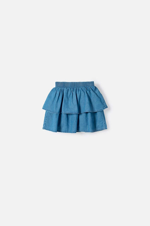 LITTLEMIC SKIRT WITH BLUE BOLERO FOR GIRLS 2T TO 5T