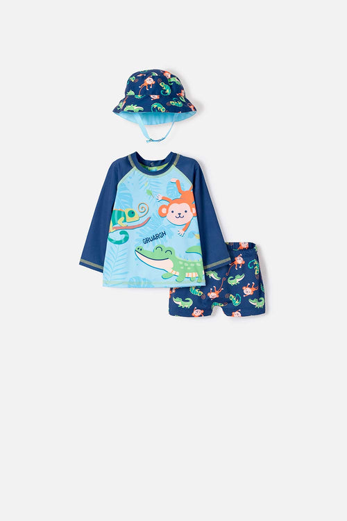 LITTLEMIC MULTICOLOR BABY BOY SWIMSUIT SET