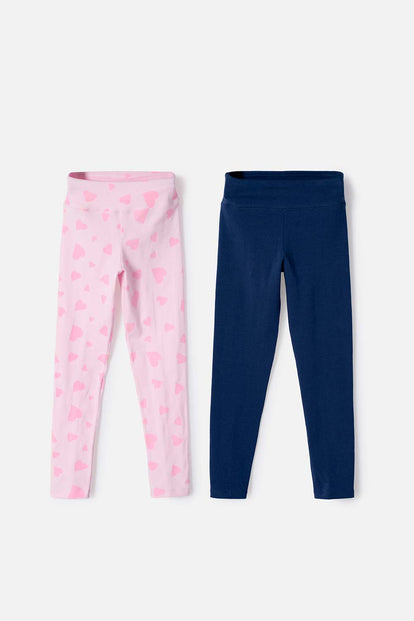 PACK X2 LEGGINS DE MIC MULTICOLOR PARA NIÑA