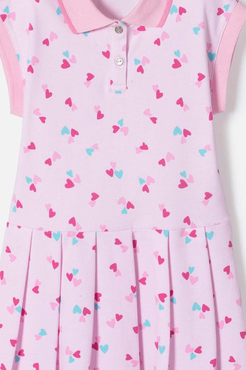 LITTLEMIC GIRLS' PINK SHORT-SLEEVE DRESS 2T TO 5T