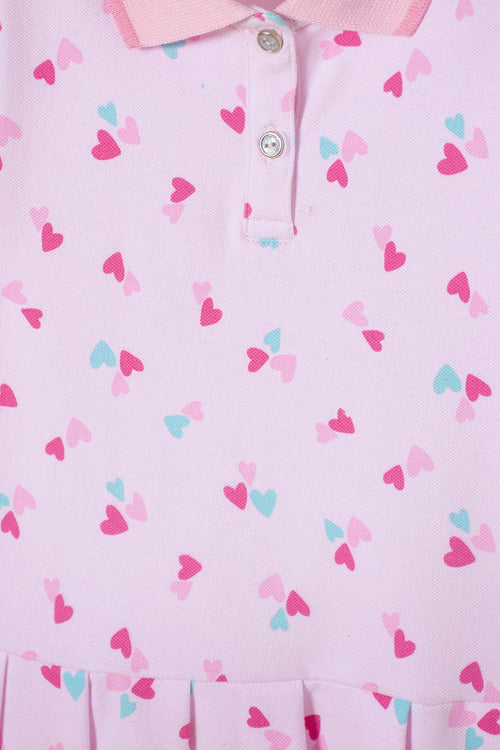 LITTLEMIC GIRLS' PINK SHORT-SLEEVE DRESS 2T TO 5T
