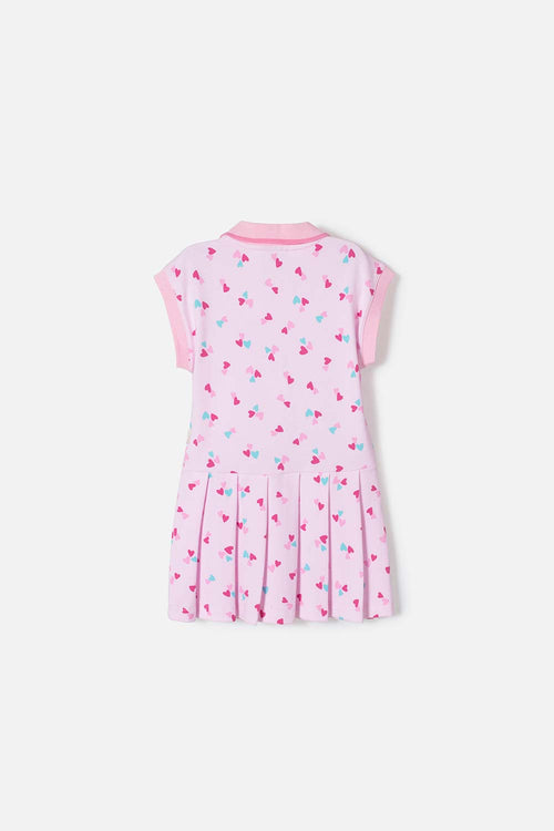 LITTLEMIC GIRLS' PINK SHORT-SLEEVE DRESS 2T TO 5T