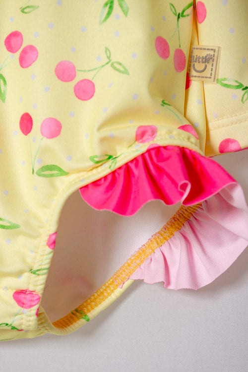 LITTLEMIC MULTICOLORED SWIMMING SUIT WITH HAT FOR BABY GIRL