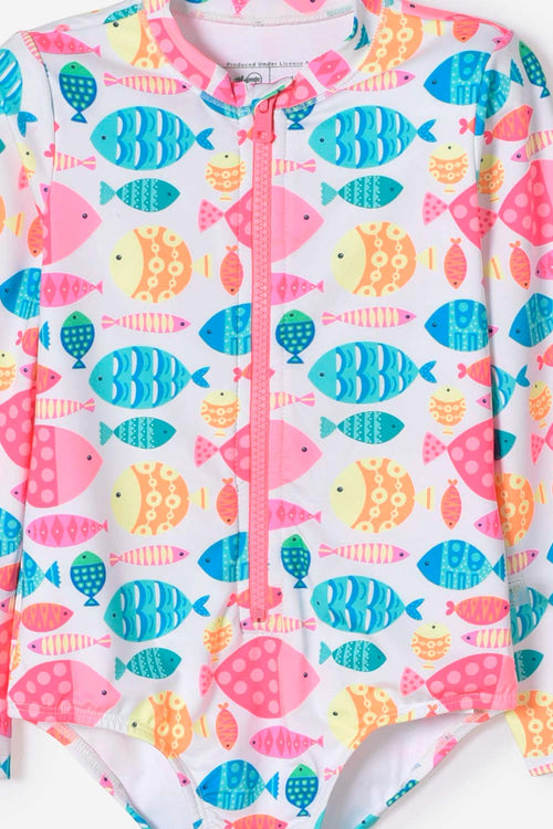 LITTLEMIC MULTICOLOR GIRLS' SWIMSUIT 2T TO 5T