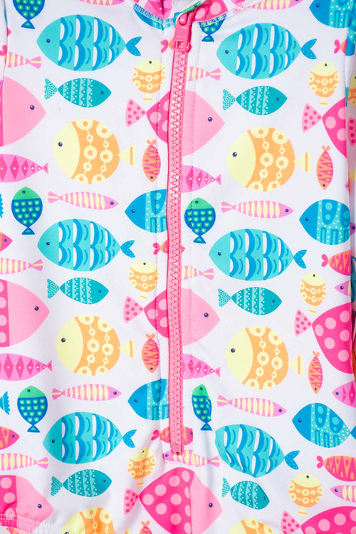 LITTLEMIC MULTICOLOR GIRLS' SWIMSUIT 2T TO 5T
