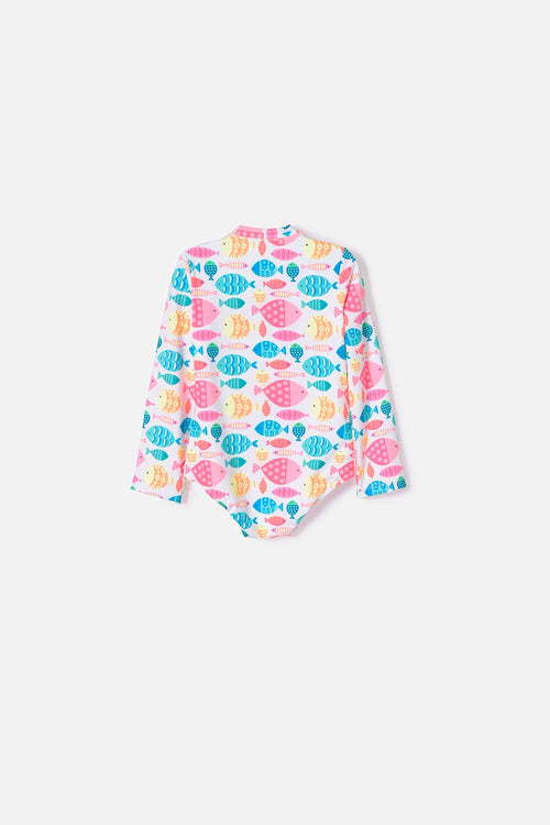 LITTLEMIC MULTICOLOR GIRLS' SWIMSUIT 2T TO 5T