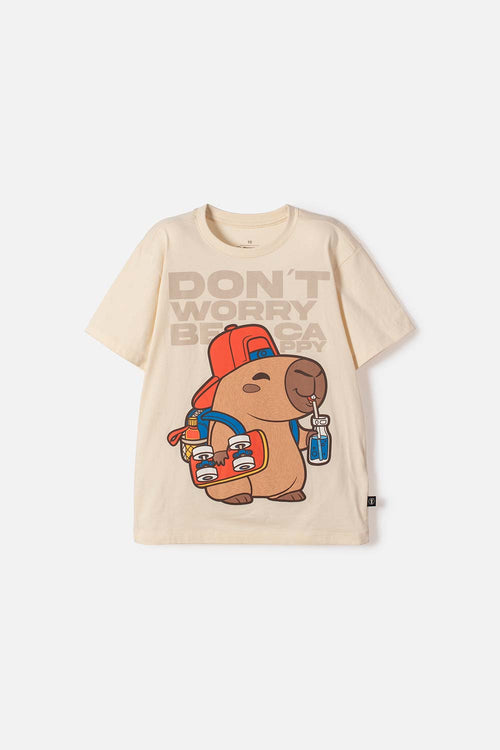 ALMOND SHORT-SLEEVE MIC T-SHIRT FOR BOYS
