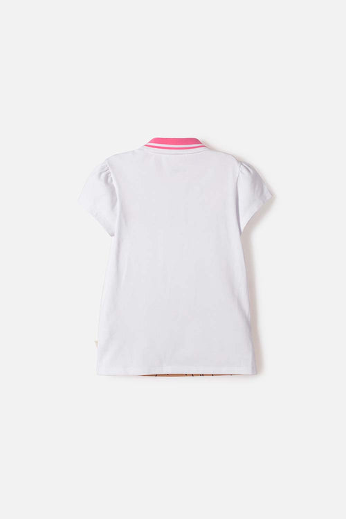 GIRL'S WHITE CAPYBARA POLO SHIRT