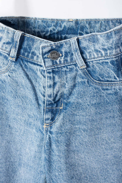 JEAN DE LITTLEMIC CON BOLSILLOS AZUL PARA NIÑA 2T A 6T