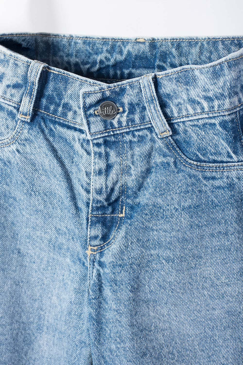 JEAN DE LITTLEMIC CON BOLSILLOS AZUL PARA NIÑA 2T A 6T