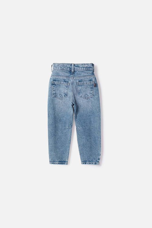 JEAN DE LITTLEMIC CON BOLSILLOS AZUL PARA NIÑA 2T A 6T