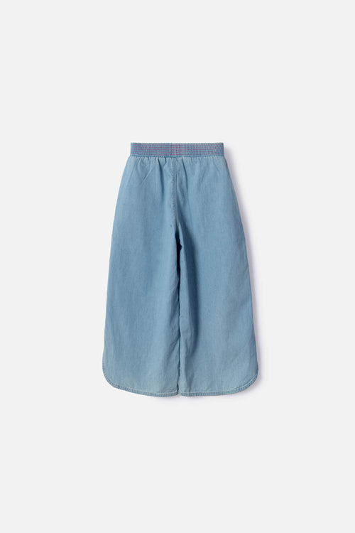 LITTLEMIC WIDE LEG BLUE JOGGERS FOR GIRLS 2T TO 6T