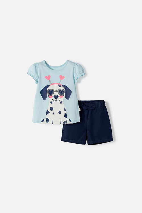 LITTLEMIC MULTICOLOR SHORTS SET FOR GIRLS 2T TO 6T
