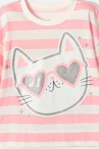 GIRLS' IVORY SHORT SLEEVE MICROFIBER T-SHIRT