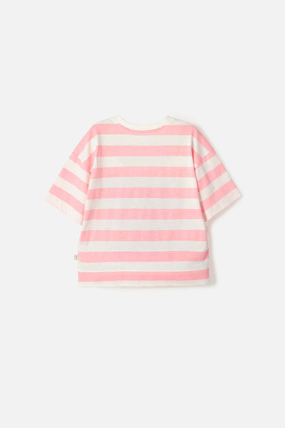 GIRLS' IVORY SHORT SLEEVE MICROFIBER T-SHIRT