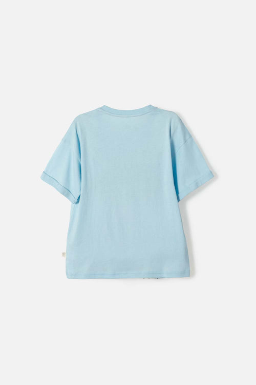 CAMISETA DE MIC MANGA CORTA AZUL PARA NIÑA