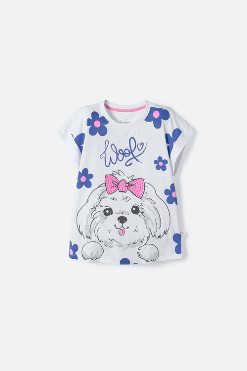 CAMISETA DE MIC MANGA CORTA BLANCO PARA NIÑA