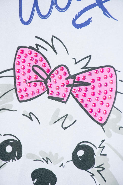 CAMISETA DE MIC MANGA CORTA BLANCO PARA NIÑA