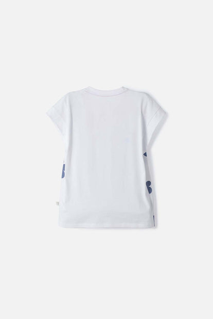 CAMISETA DE MIC MANGA CORTA BLANCO PARA NIÑA