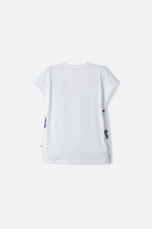 CAMISETA DE MIC MANGA CORTA BLANCO PARA NIÑA