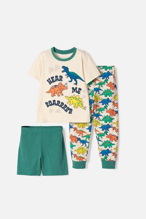 LITTLEMIC 3-PIECE MULTICOLOR PAJAMAS FOR BOYS, SIZES 2T TO 6T