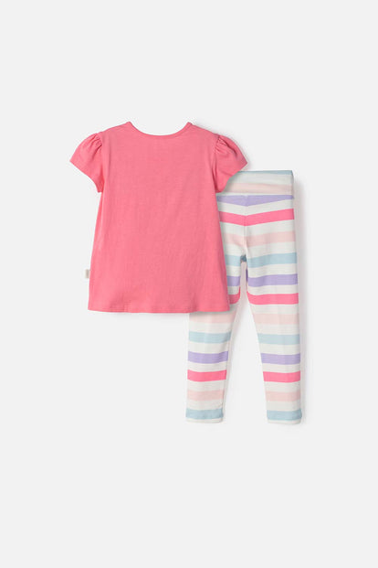 CONJUNTO DE LITTLEMIC PANTALÓN LARGO MULTICOLOR PARA NIÑA 2T A 6T