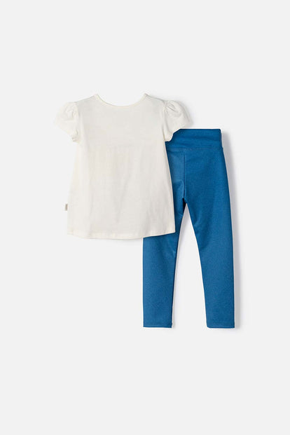 LITTLEMIC MULTICOLOR LONG PANT SET FOR GIRLS 2T TO 6T