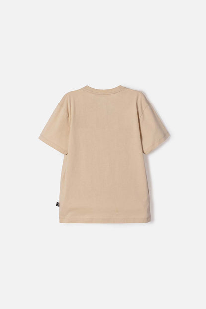 CAMISETA DE MIC MANGA CORTA CAQUI PARA NIÑO